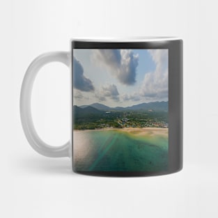 Aerial view of emerald tropical sea and beach Mug